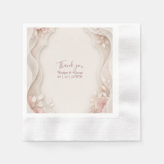 Servilleta De Papel Elegantes flores en capas de rosa de vitela para b