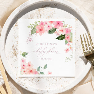 Servilleta De Papel Elegantes flores rosadas de sakura Baby Shower Nap
