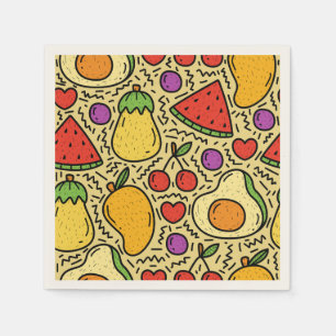 Servilleta De Papel Elegantes frutas vintage Mezcladas para la cena fa