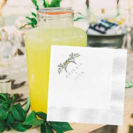 Servilleta De Papel Elegantes girasoles y Bodas de lavanda acuñados