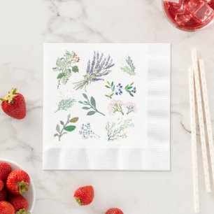 Servilleta De Papel Elegantes hierbas verdes sencillas y lindas