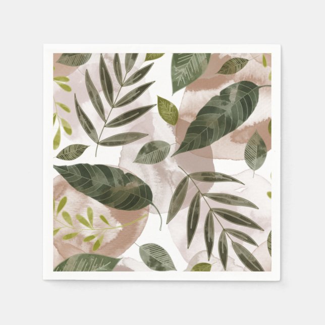 Servilleta De Papel Elegantes hojas de safari botánico (Anverso)