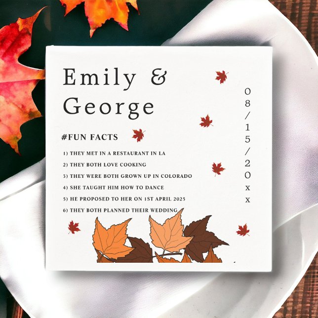 Servilleta De Papel Elegantes hojas románticas caen Boda de hechos div (Subido por el creador)