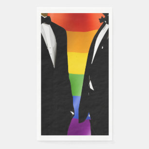 Servilleta De Papel Elegantes hombres gay modernos Boda arcoiris