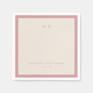 Servilleta De Papel Elegantes Iniciales Minimalistas de Crema