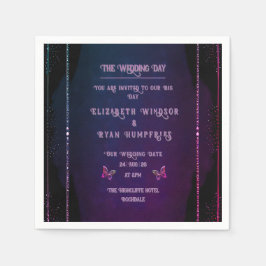 Servilleta De Papel Elegantes invitaciones de malva y bodas de oro