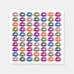 Servilleta De Papel Elegantes Labios Coloridos #13
