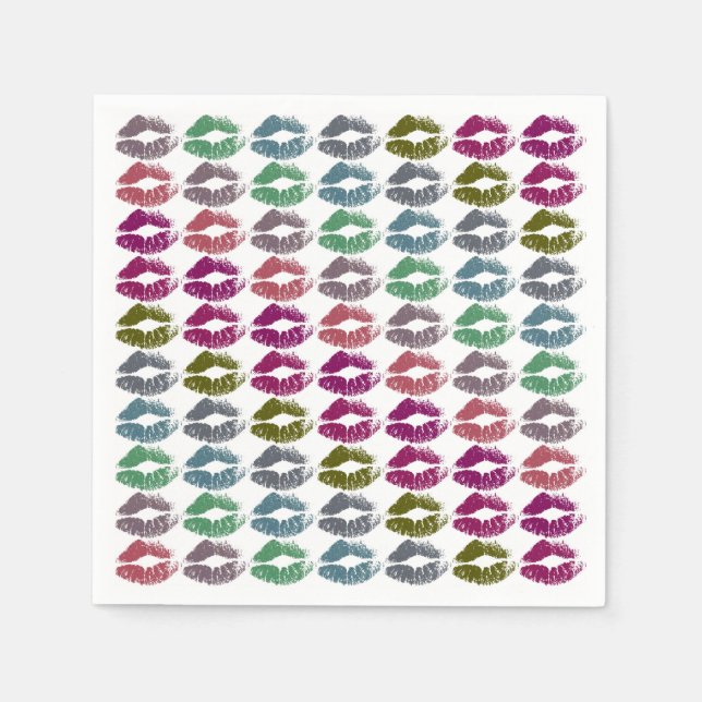 Servilleta De Papel Elegantes Labios Coloridos #34 (Anverso)