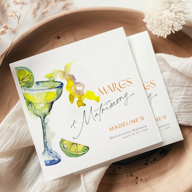 Servilleta De Papel Elegantes Margs & Matrimony Bachelorette Weekend (Subido por el creador)