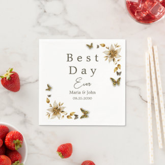 Servilleta De Papel Elegantes mariposas Boda Napkins