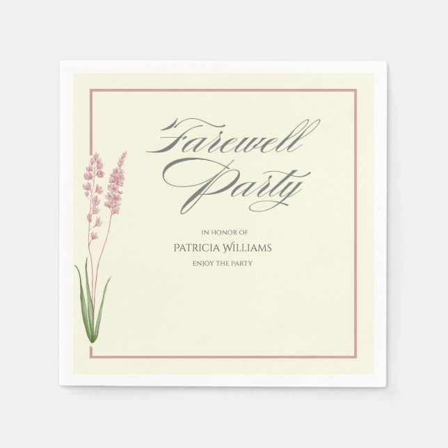 Servilleta De Papel Elegantes mujeres Pastel Wildflower Fiesta de desp (Anverso)