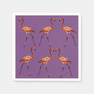 Servilleta De Papel Elegantes Napkins Púrpura Rosa Flamingo
