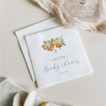 Elegantes Naranjas de acuarela Baby Shower