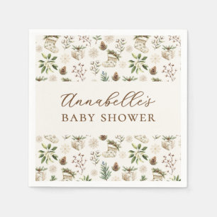 Servilleta De Papel Elegantes Navidades acuarelas o Baby Shower invern