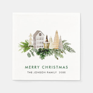 Servilleta De Papel Elegantes Navidades bohemios en vacaciones de comp