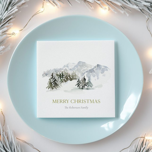 Servilleta De Papel Elegantes Navidades de la montaña de invierno (Subido por el creador)