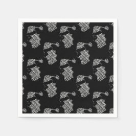 Servilleta De Papel Elegantes Navidades de Santa Tipografía en blanco