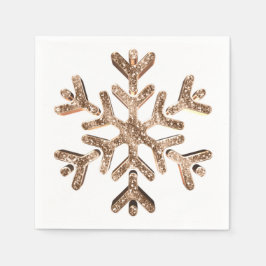 Servilleta De Papel Elegantes Navidades Faux Gold Diamonds Snowflake