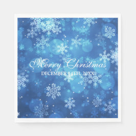 Servilleta De Papel Elegantes Navidades Holiday Sparkle Blue