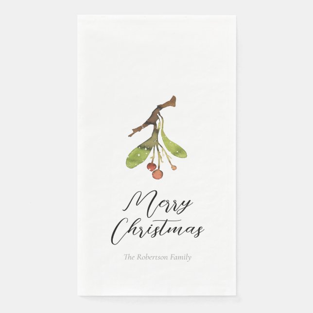 Servilleta De Papel Elegantes Navidades Mistletoe (Anverso)