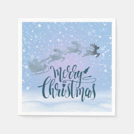 Servilleta De Papel Elegantes Navidades plateados