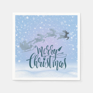 Servilleta De Papel Elegantes Navidades plateados