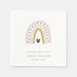 SERVILLETA DE PAPEL ELEGANTES NIÑOS AZULES RUBOR RAINBOW CORAZÓN CUMPL