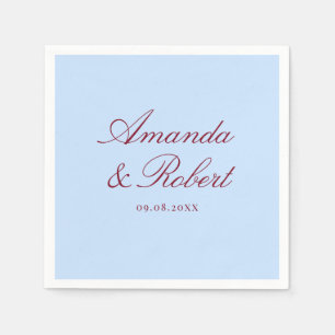 Servilleta De Papel Elegantes nombres con caligrafía azul y burdeos pa