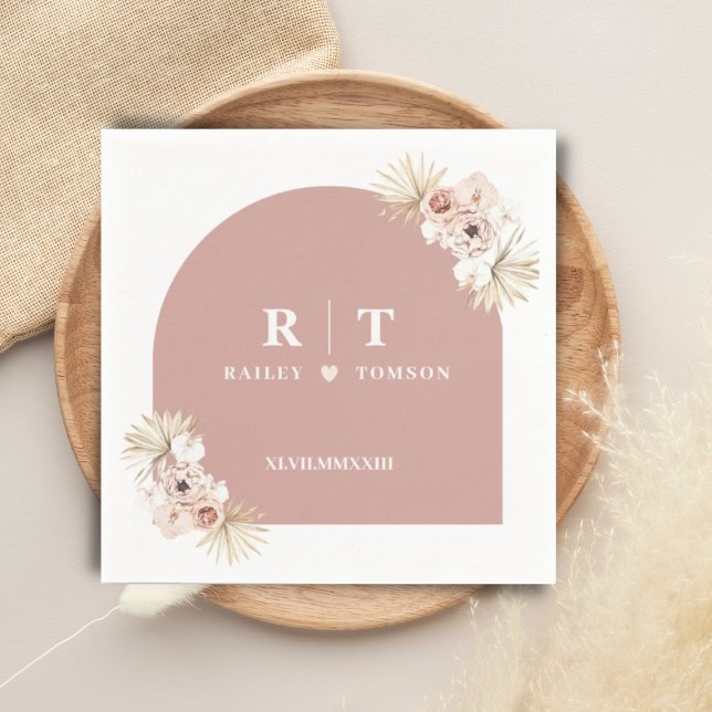 Servilleta De Papel Elegantes números romanos florales Monograma Minim (Subido por el creador)