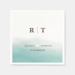 Servilleta De Papel Elegantes números romanos simples monograma de par