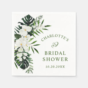 Servilleta De Papel Elegantes Orquídeas Blancas DUCHA NUPCIALAL Bohemi