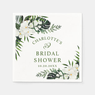 Servilleta De Papel Elegantes Orquídeas Blancas DUCHA NUPCIALAL Bohemi