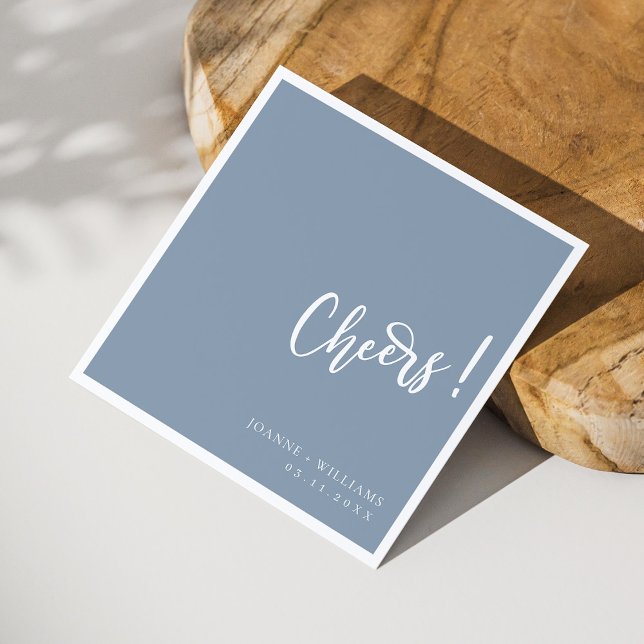 Servilleta De Papel Elegantes pañales Bodas con manga (Personalized Elegant Hand-Lettered Cheers Wedding Napkins)