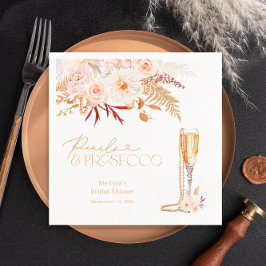Servilleta De Papel Elegantes Perlas y Prosecco Ducha Bridal