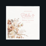 Servilleta De Papel Elegantes Pétalos y Desayuno Floral de Novia con P<br><div class="desc">Servilletas de Elegantes Pétalos y Desayuno Floral de Novia con Prosecco</div>