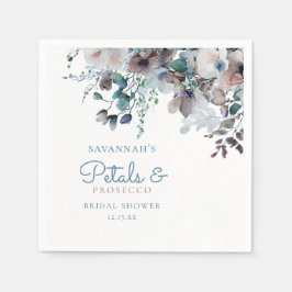 Servilleta De Papel Elegantes Pétalos y Prosecco Floral Despedida de S