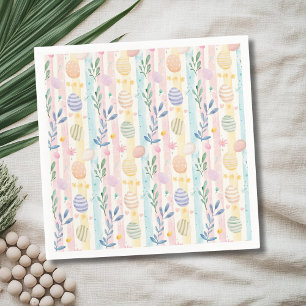 Servilleta De Papel Elegantes rayas de Pascua de acuarela en pastel y