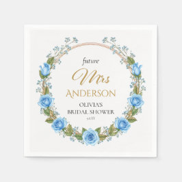 Servilleta De Papel Elegantes Rosas azules y el aliento del bebé