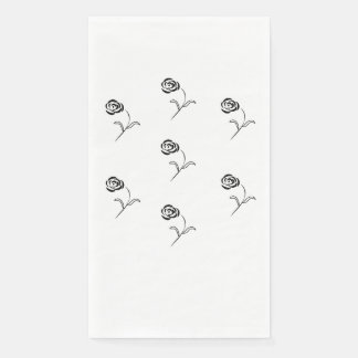 Servilleta De Papel elegantes rosas blancas y negras
