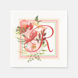 Servilleta De Papel Elegantes Rosas de acuarela Romántico Bouquet