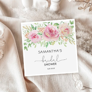 Servilleta De Papel Elegantes rosas florales baby shower nupcial