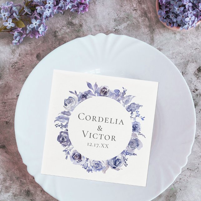 Servilleta De Papel Elegantes Rosas púrpura Boda floral de invierno no (Subido por el creador)