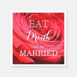 Servilleta De Papel Elegantes rosas rojas florales Comer Bebida y esta