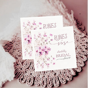 Servilleta De Papel Elegantes Rubíes y Bridal Shower Floral de Rosas