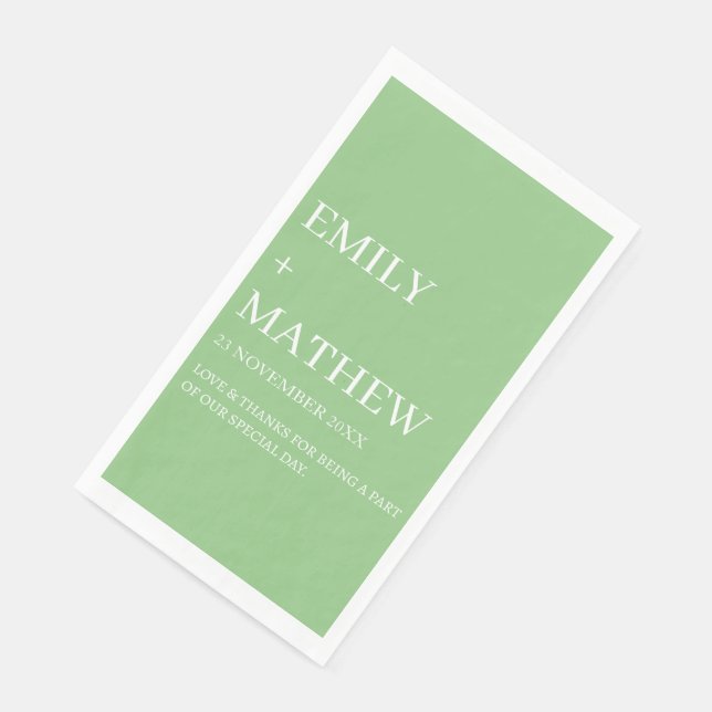 Servilleta De Papel ELEGANTES SERVilletas DE BODA PERSONALIZADAS CON T (Esquina)