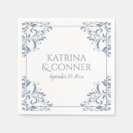 Servilleta De Papel Elegantes servilletas de bodas | Nadine (Dusty Blu