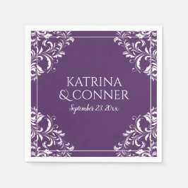 Servilleta De Papel Elegantes servilletas de bodas | Nadine (Pluma / P