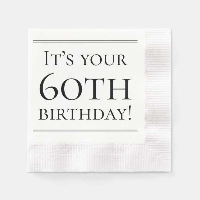 Servilleta De Papel Elegantes servilletas de papel de cumpleaños númer (Anverso)