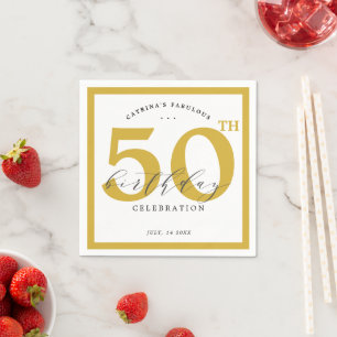Servilleta De Papel Elegantes servilletas de papel Gold 50 cumpleaños