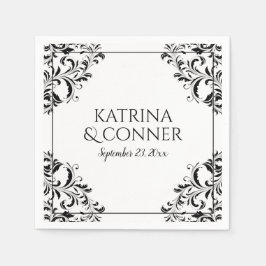 Servilleta De Papel Elegantes servilletas de recepción | Nadine (negro